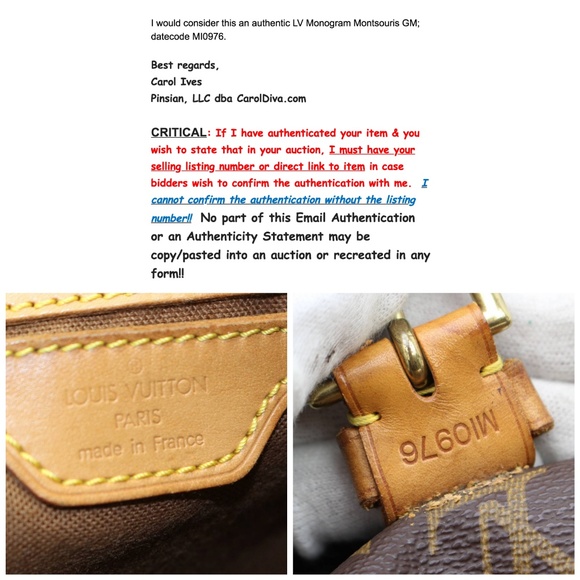 Auth Louis Vuitton Montsouris GM BackPack L42BP440 - Picture 5 of 8